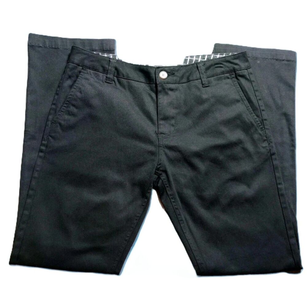 Chor Clothing Co Stretch Casual Chino Flat Front Cotton Size 32x32 Black